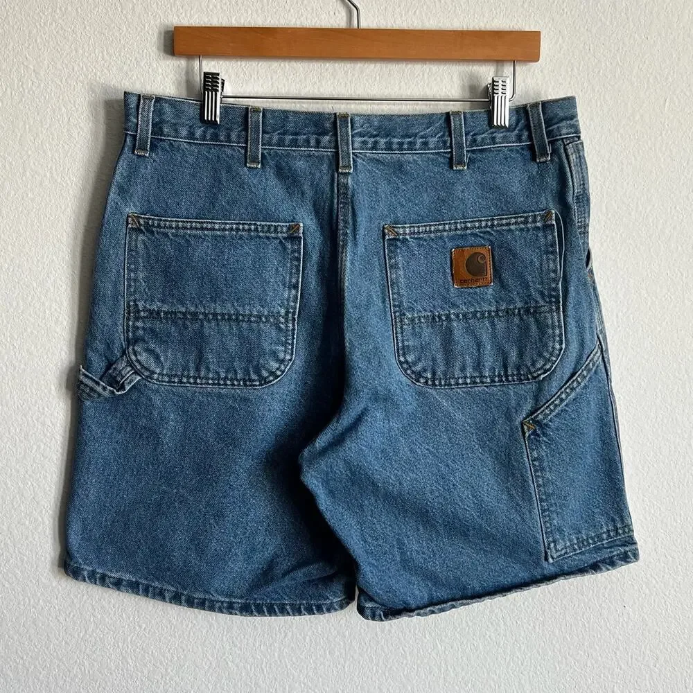 Carhartt denim blue jean work wear carpenter shorts